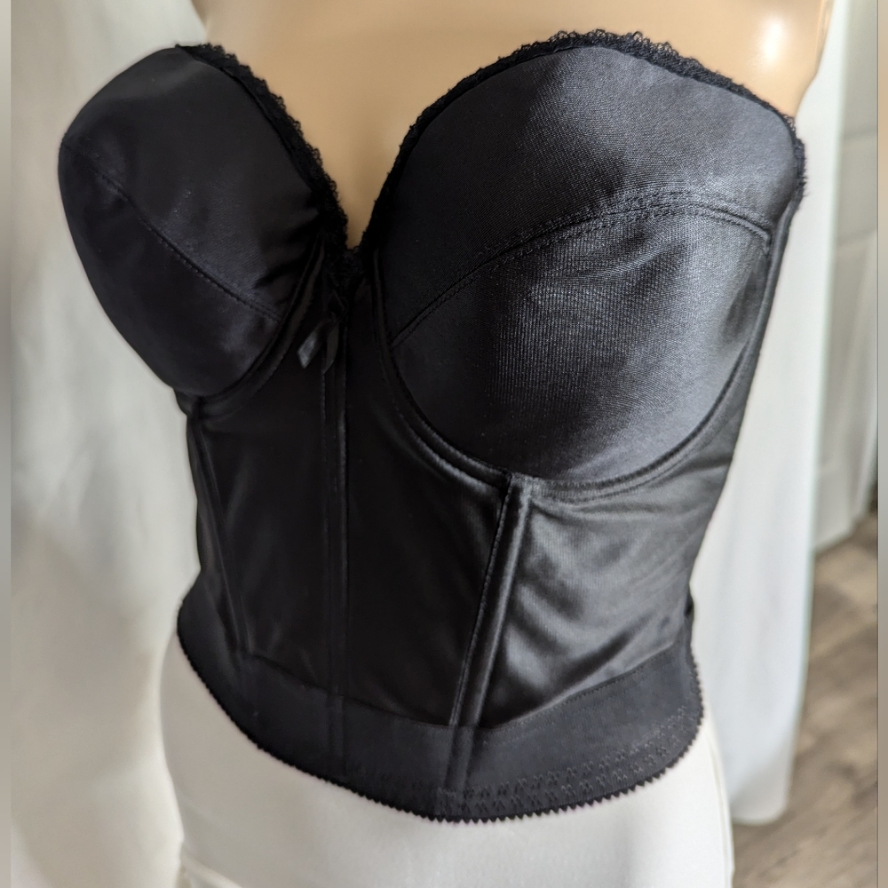 Smoothie black backless bra 34D boning vintage